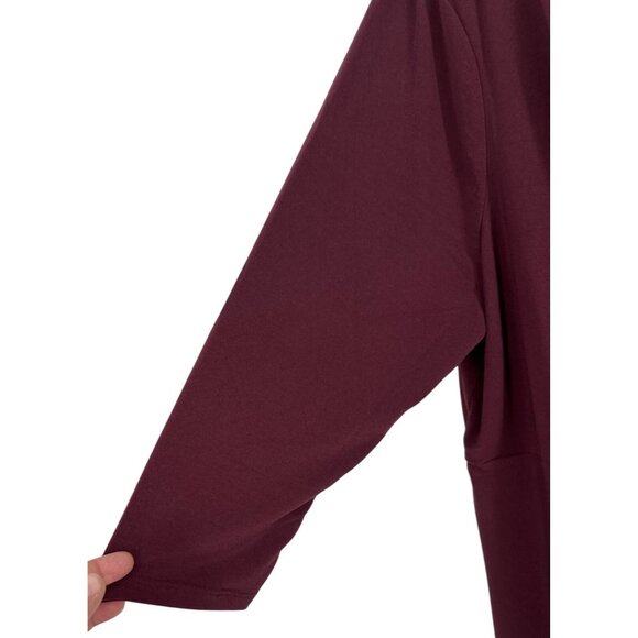 Lane Bryant Womens 3/4 Sleeve Burgundy Knot Front Tunic Dress Size 18/20 - Picture 3 of 8